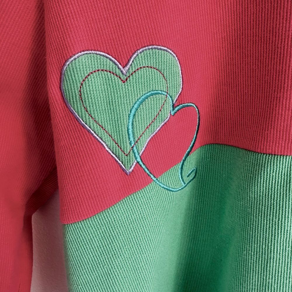 Vintage 90s Womens Cardigan Large Cottage Core Valentines Embroidered Hearts - Picture 6 of 10